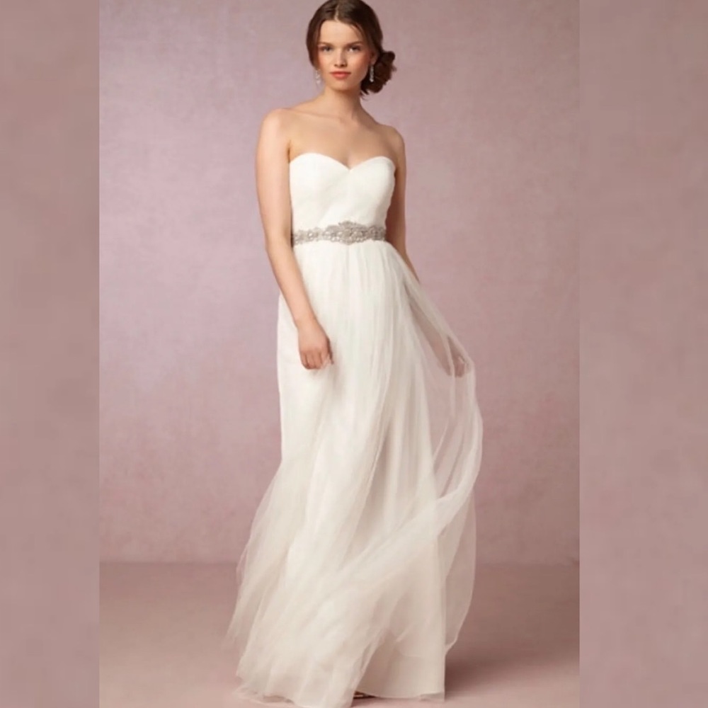 BHLDN Jenny Yoo Annabelle Ivory Tulle Wedding Dress Gown Bride